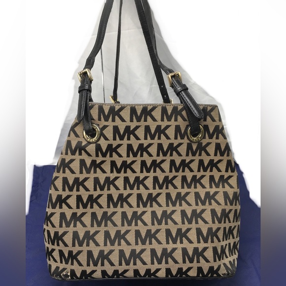 Michael Kors Jet Set Monogram Logo Tote Shoulder Handbag - Picture 13 of 15